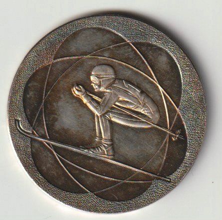 Médailles: Silbermedaille Olympiade Grenoble 1968, Ski – D'occasion à Bedigliora par positano 1