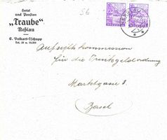 Alter Brief Kt. SG Nesslau Hotel Traube 1946  (Briefe)