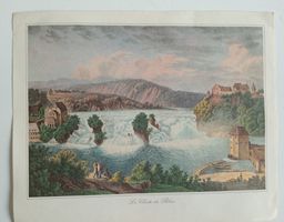 Schweizer Landschaftsdruck La Chute du Rhin Vintage