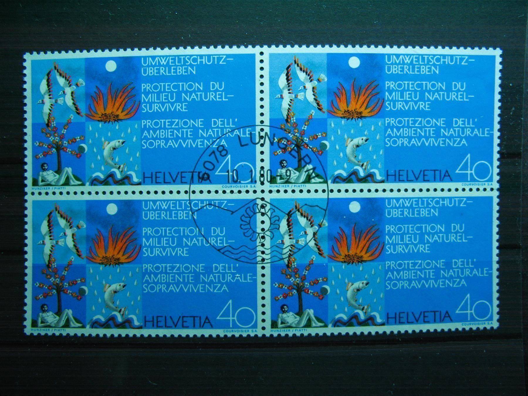 Tutti i francobolli: 1972 Werbemarken II Umweltschutz 4er – Usato da Wil SG venduto da fva01
