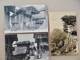 3 alte Karten (ohne Frankatur) s/w aus dem Wallis