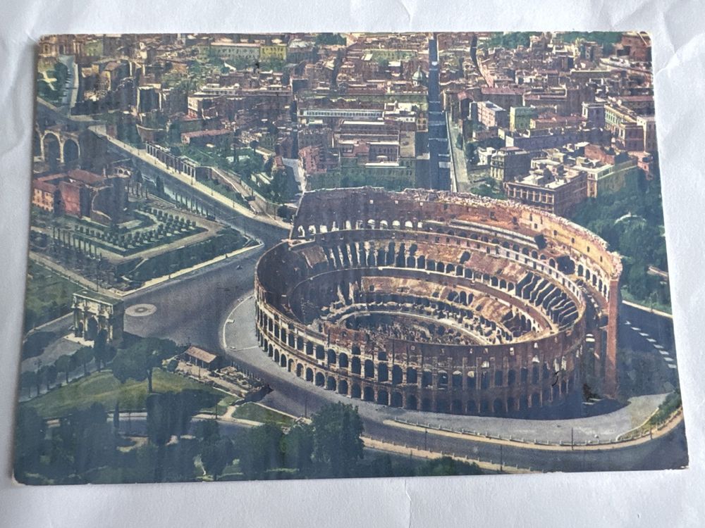 Alte Postkarte Kolosseum Rom, Frankiert 1957. | Kaufen auf Ricardo