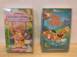 VHS Disney - Rox et Rouky et Livre de la Jungle NEW