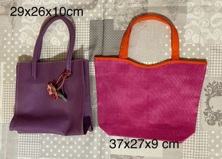 2 schicke Handtaschen, lila & pink - neuwertig!