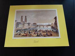 Hübsche leere Pralinenschachtel von Hefti mit Zürich-Motiv