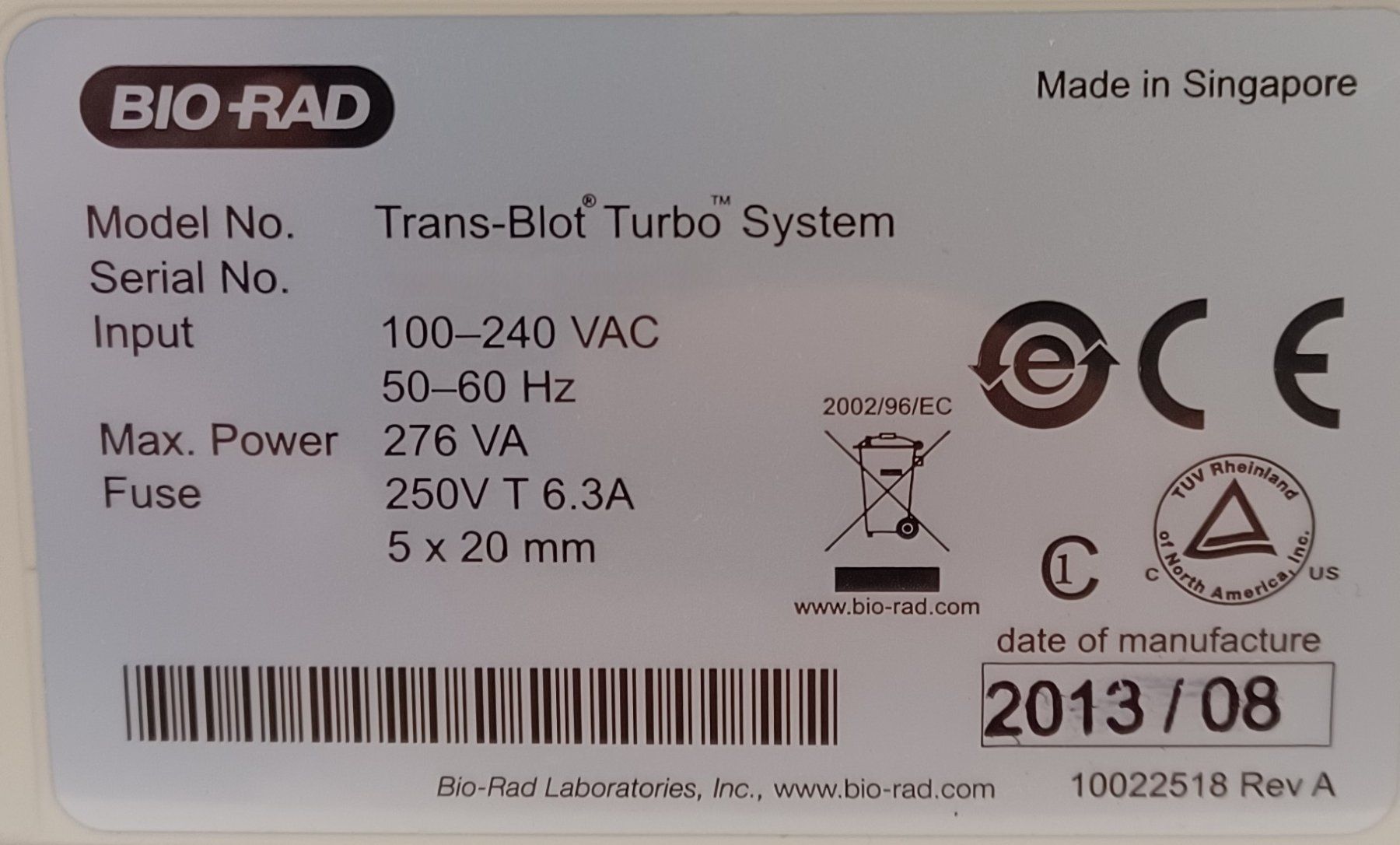 Laborzubehör: Bio-Rad Trans-Blot Turbo Transfer system – Defekt aus Niederdorf von LeptonAG_Labor 4