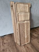 Holz Servierplatten Set mit Ständer naturfarben 3 Teile neu