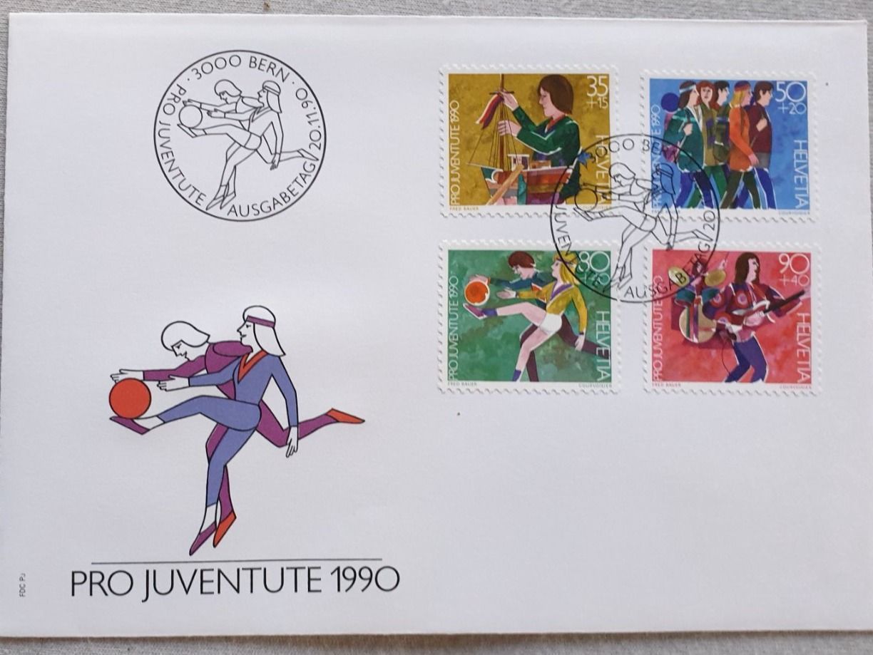 Alle Briefmarken: (387) Pro Juventute FDC–Kuvert von 1990 – Gebraucht aus Schwarzhäusern von Inot3