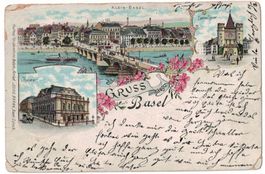 Gruss aus Basel, Litho, gelaufen 1901
