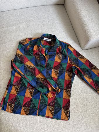 Vintage CATHY DANIELS COLORFUL PATTERNED BLOUSE