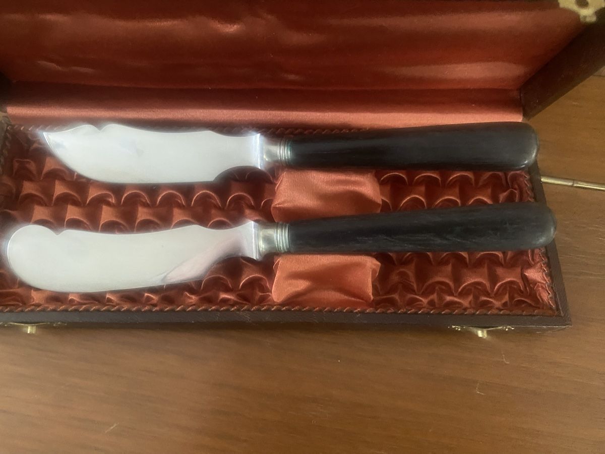 Besteck: 2 Vintage Butter Messer mit Etui – Gebraucht aus Baden von swiss-alps