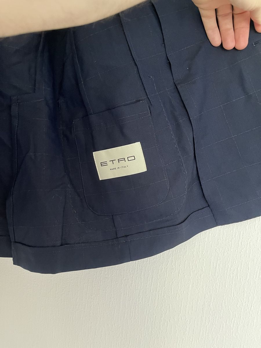 Etro Jacken: Etro Blazer Navy Check Pattern Double Breasted Size 48 – Gebraucht aus Lausanne von Danash 3