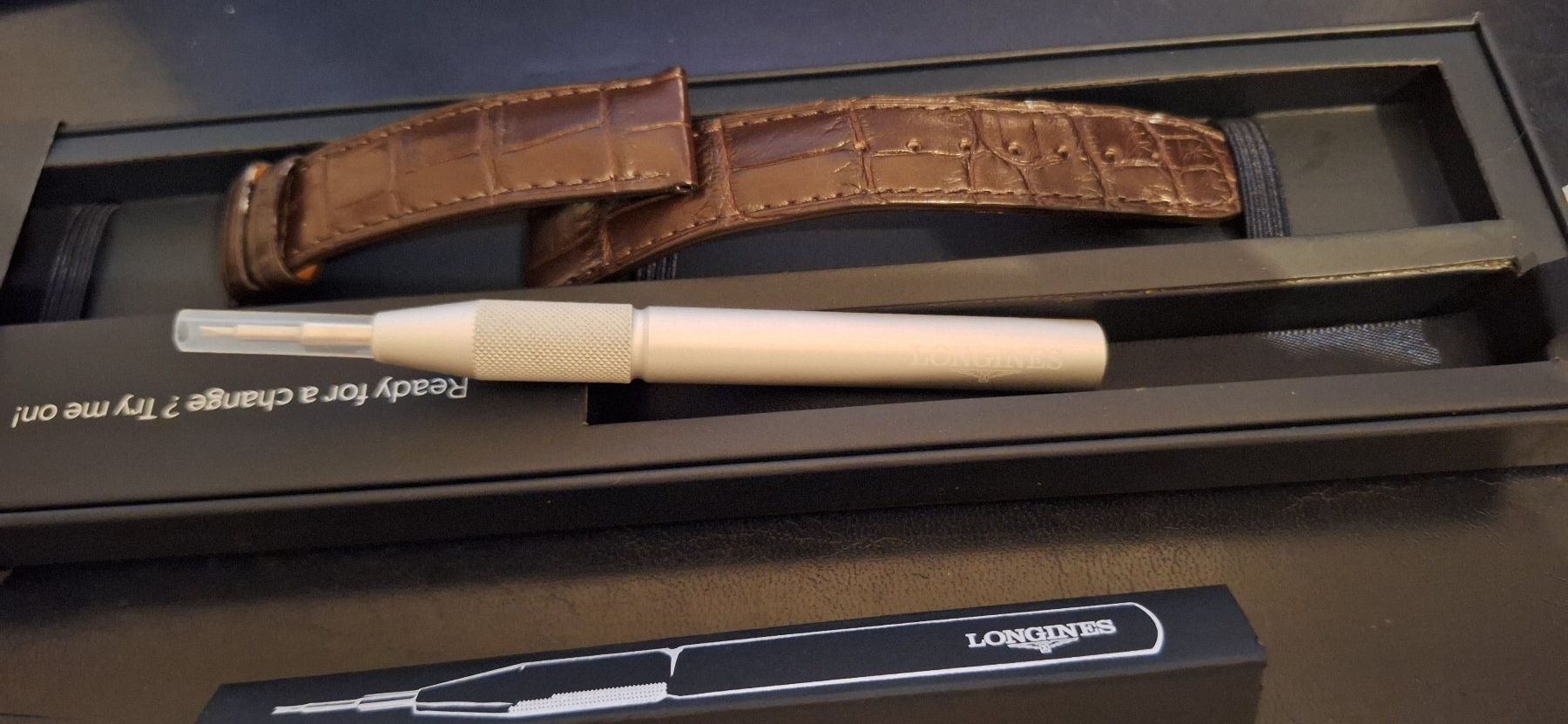 Longines Uhren: Original Longines Alligatorlederband – Gebraucht aus Neuhausen von Kloti21