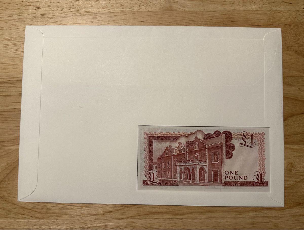 Banconote: Banknoten Brief Gibraltar 1 Pfund – Nuovo e nell'imballaggio originale da Oberbüren venduto da dreikapuziner 1