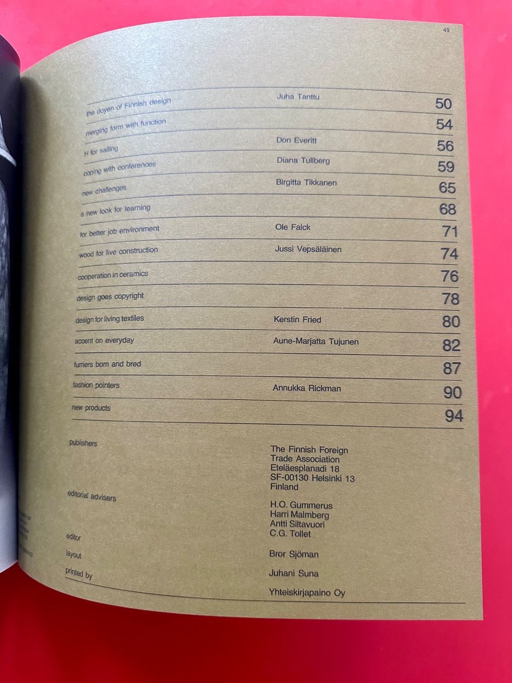 Riviste & Magazine: Magazin DESIGNED IN FINLAND 1976 / – Usato da Zürich venduto da EYEBOOKS 2