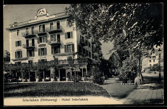 Cartoline postali: Interlaken, Hotel Interlaken, Höheweg – Usato da Berlin venduto da bartko-reher