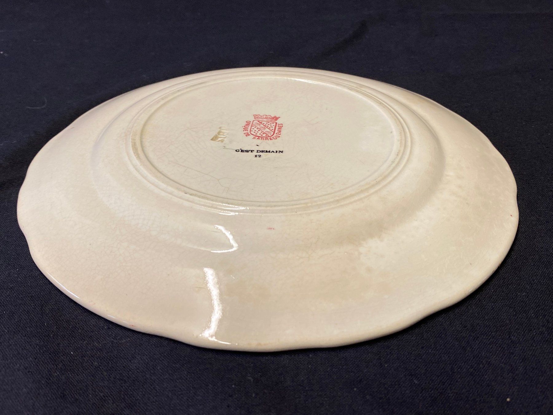 Piatti: Antike Seltene "Opaque de Sarreguemines" Teller 1875 - 1900 – Usato da Schaffhausen venduto da vintageville 8