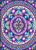 Kreuzstich-Sticken-Handarbeit- Mandala- Fensterbild  30x40cm