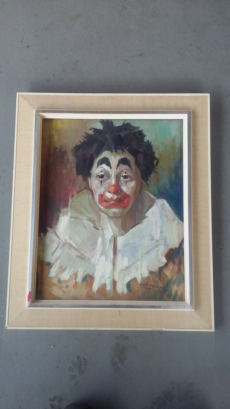 Dipinti: Gemälde Bild trauriger Clown  H.Wagenaar – Usato da Dulliken venduto da Classiclerch4657