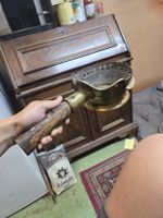 Antikes chinesisches Kohle Bügeleisen aus Messing (D1)