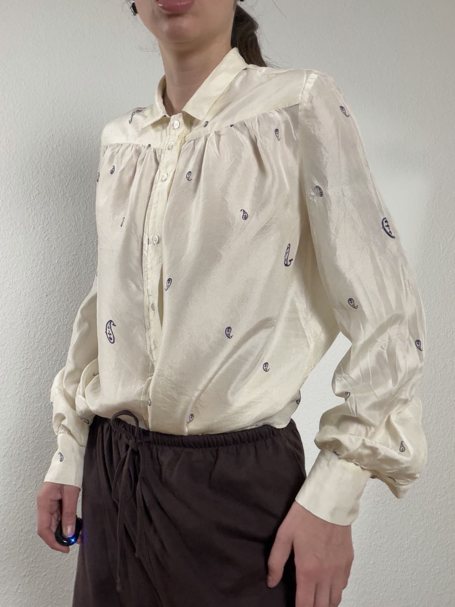 Aspesi Camicette: ASPESI cream silk paisley blouse  – Usato da Knonau venduto da Grapesvintage 9