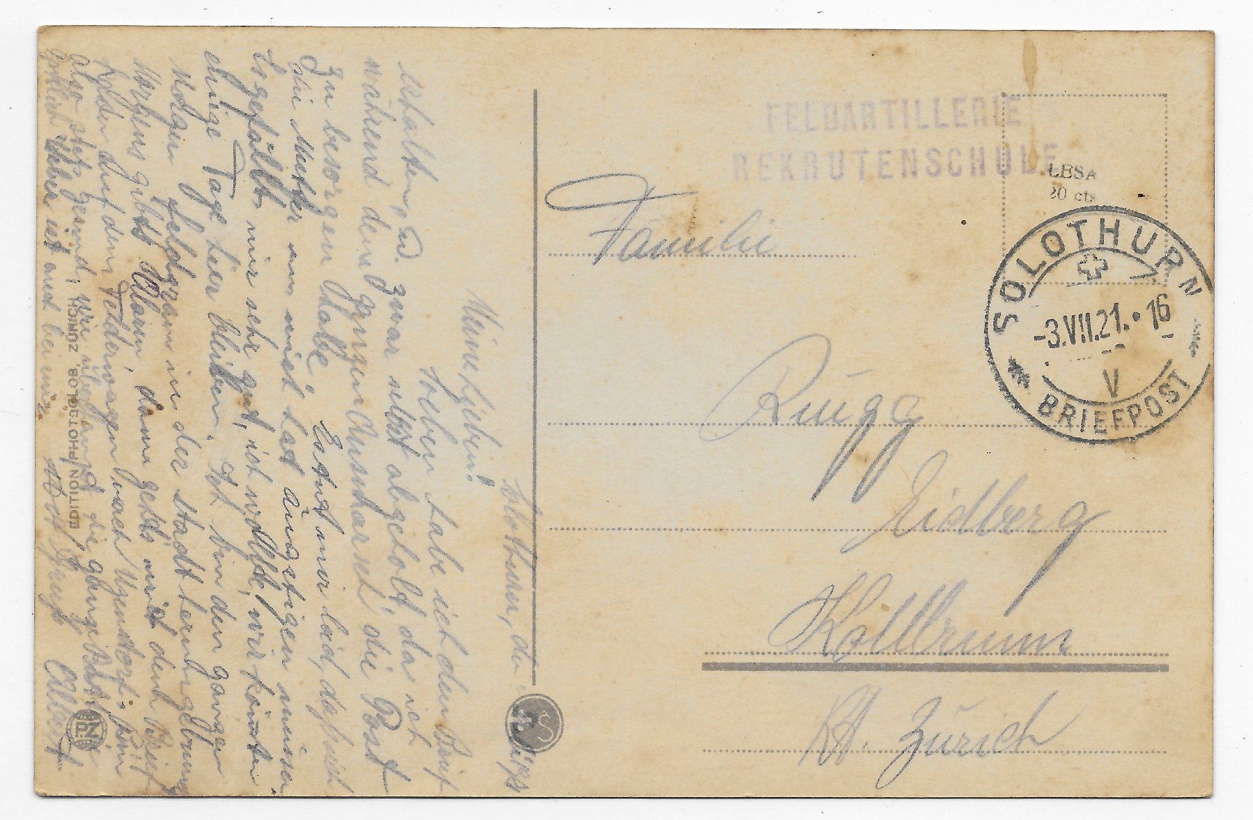 Cartoline postali: Solothurn - Postgebäude um 1921🏤 – Usato da Hefenhofen venduto da Richsalz 1