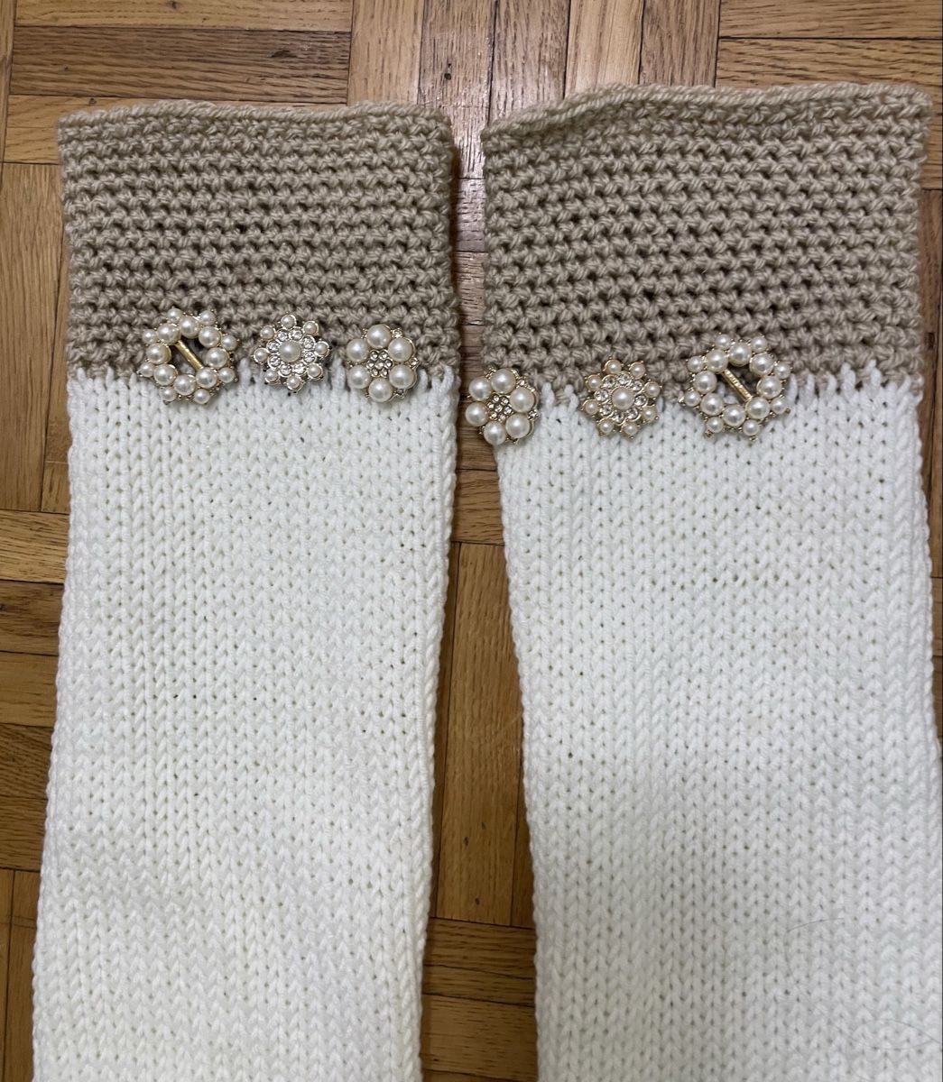 Socken: Overknees  Strümpfe mit Perlen Grösse M Neu – Neu und originalverpackt aus Au ZH von Jaggy4 4