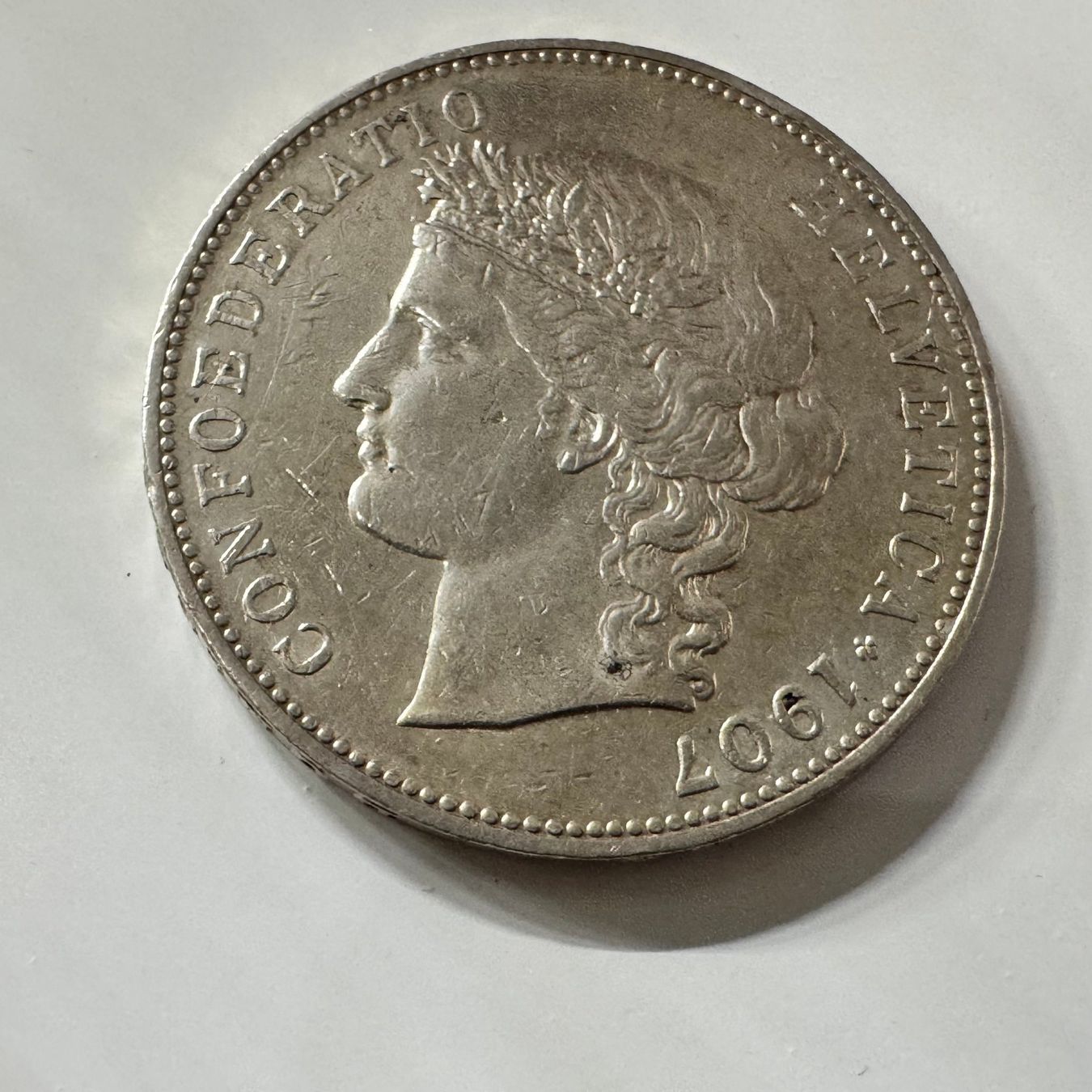 Tutti le monete: 5 Franken Silber Kopf 1907 – Usato da Reitnau venduto da Coinhouse 1