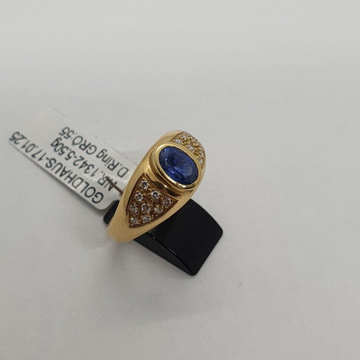Anelli: Echt 18K Gold - Diamant, Saphir Ring – Usato da Luzern venduto da Luzern-Goldhaus 1