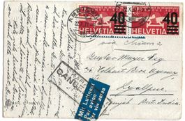 Luftpost, Flugpost, Amriswil n. Lyallpur, Indien, 1937