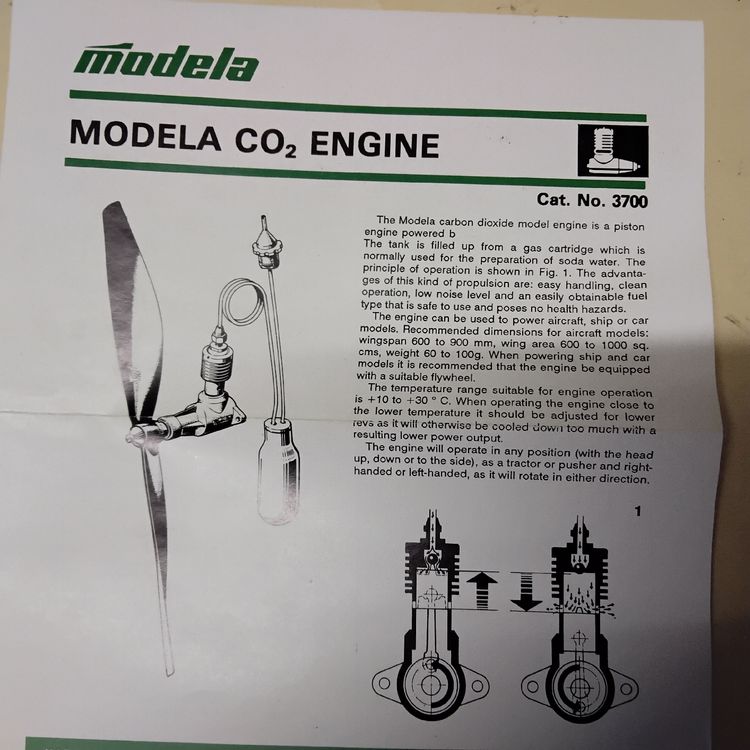 Modellbau CO2 Motor Modela 3700 neuwertig (Neu (gemäss Beschreibung ...