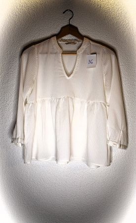 weisse Bluse, Gr. 36, gestreift