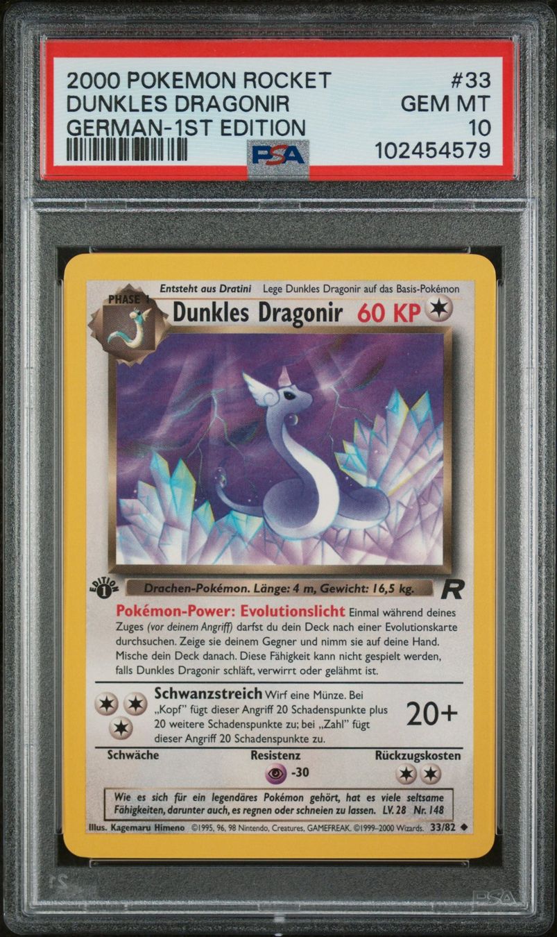 Pokémon Carte collezionabili: PSA 10 Dunkles Dragonir 1.Edition Team Rocket 33/82 Deutsch – Nuovo (secondo la descrizione) da Dornach venduto da Deco89