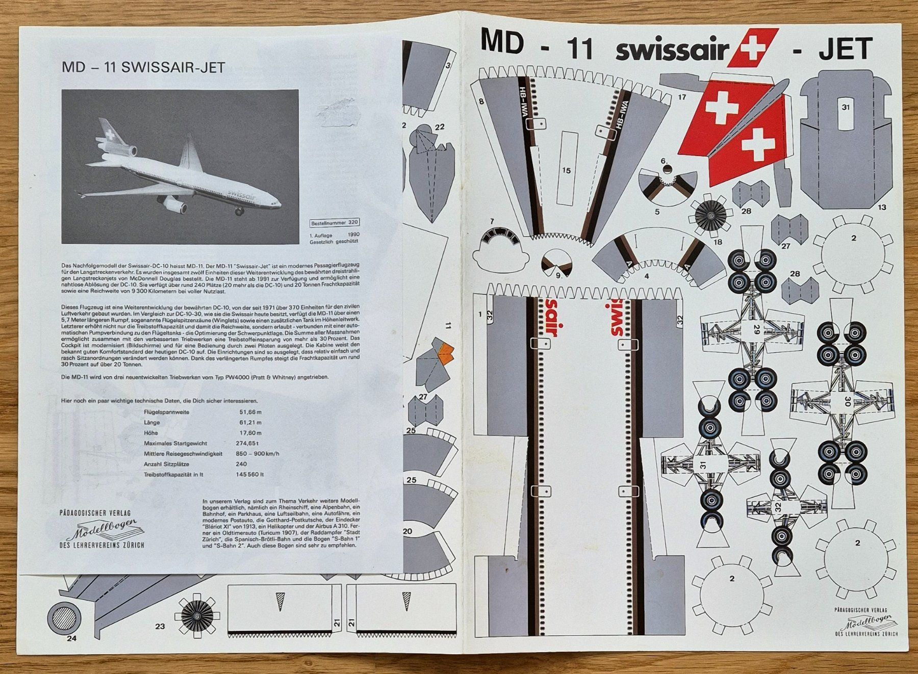 Swissair Kit di modellismo & Modellini statici: Modellbogen MD-11,  SWISSAIR – Nuovo (secondo la descrizione) da Fällanden venduto da Blausegelfliege