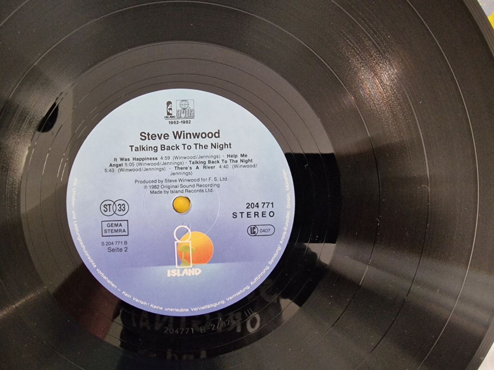 Schallplatten: Steve Winwood - Talking back to the Night – Gebraucht aus Pfaffnau von gunport 5