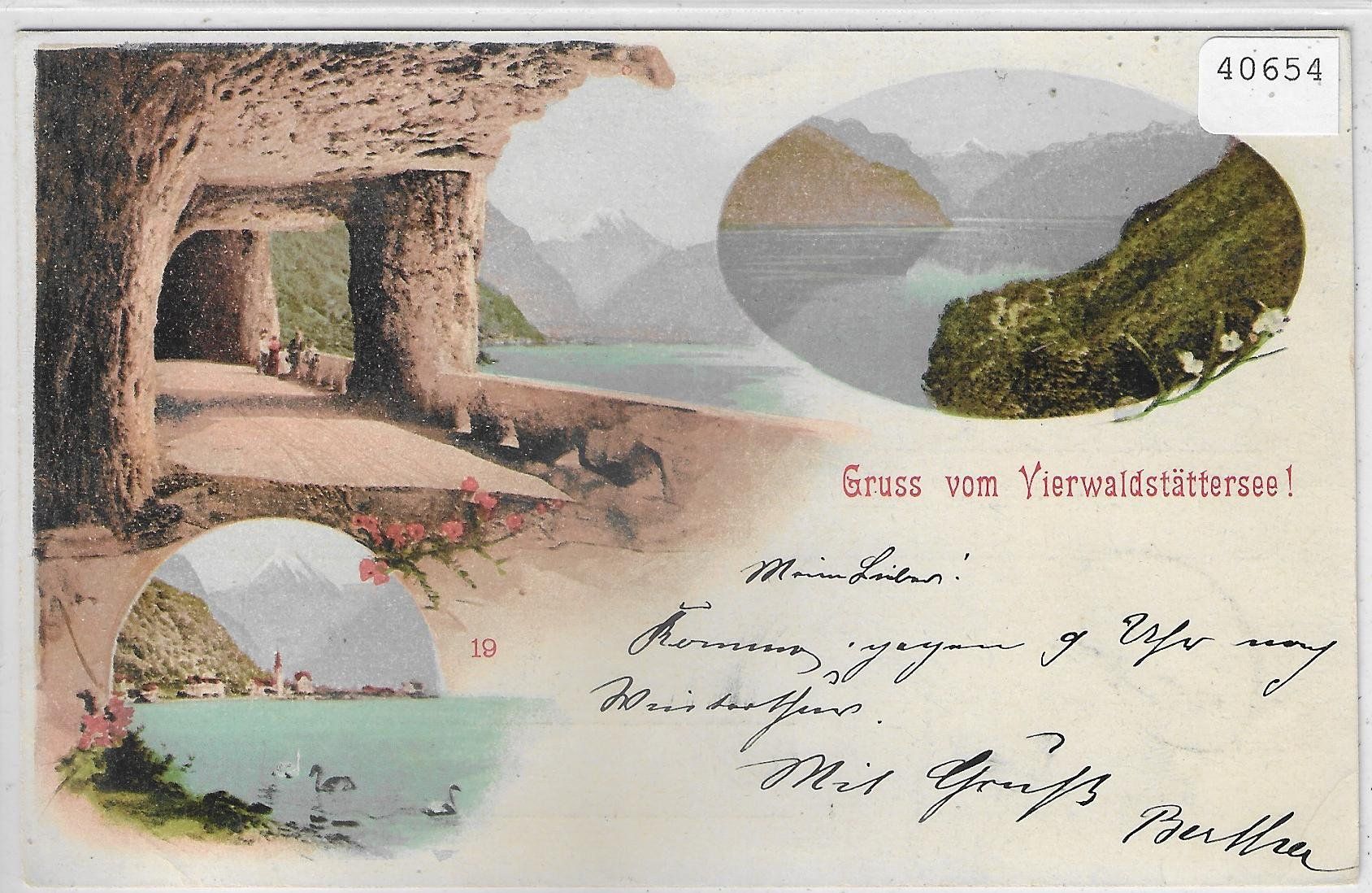 Cartoline postali: Gruss vom Vierwaldstättersee - Multiview - Litho – Usato da Ettingen venduto da Kartenplanet