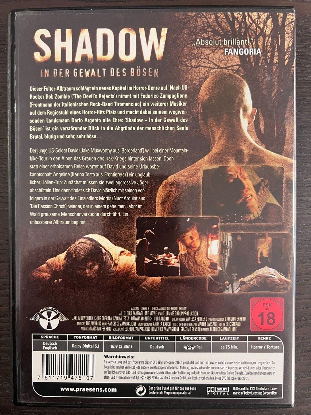 Tous les DVDs: Shadow - In der Gewalt des Bösen – D'occasion à Zürich par FilmFreunde 1