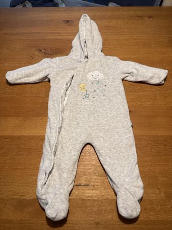 Süsser Baby Fleece Overall mit Kapuze, Grösse 68, neuwertig