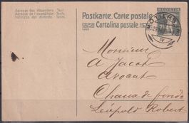 F12) Postkarte Stempel Motiers