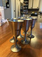6 Zinnbecher, Sommerschiessen. Sehr gut erhalten