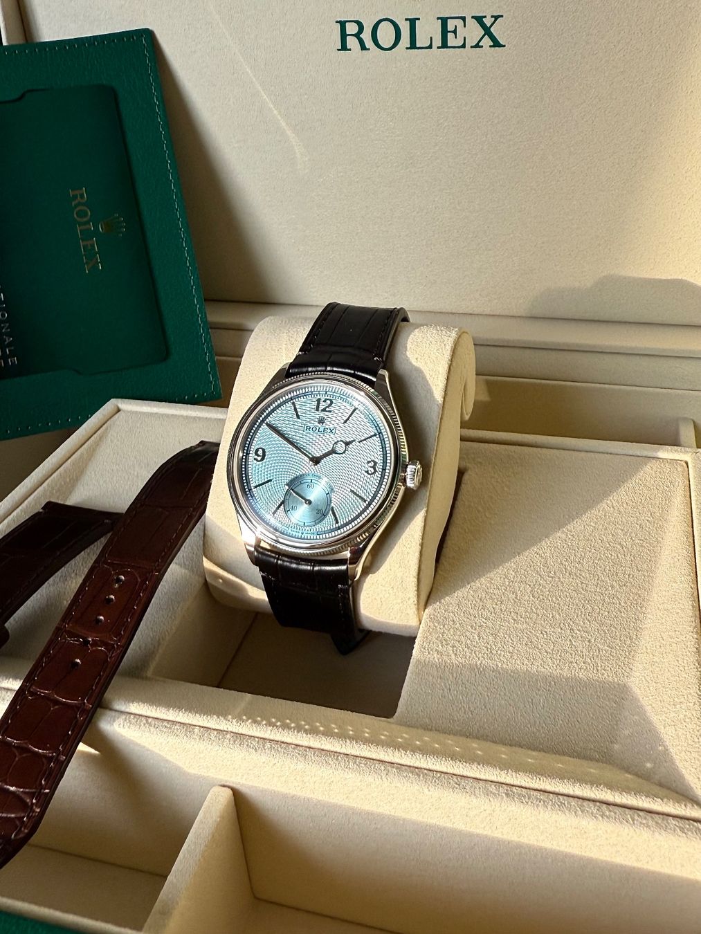 Rolex Orologi: Rolex 1908 Ice Blue Platinum / Ungetragen – Nuovo (secondo la descrizione) da Zürich venduto da Caro911 4