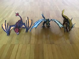Drachen Spielfiguren 3er Set gebraucht guter Zustand