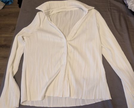 Weisse Bluse mit Struktur, Grösse 2×XL -  Zustand Neu