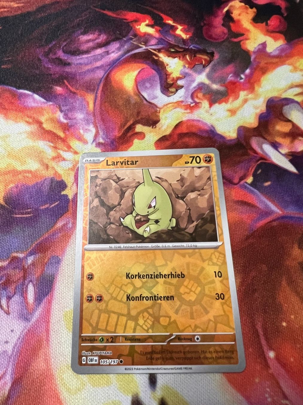 Pokémon Carte collezionabili: Larvitar (OBF 105) / Reverse Holo / Obsidianflammen – Nuovo (secondo la descrizione) da Bülach venduto da CherryBlu