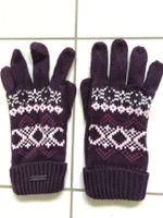 Winterhandschuhe, bordeaux mit Muster, warm & kuschelig M/L