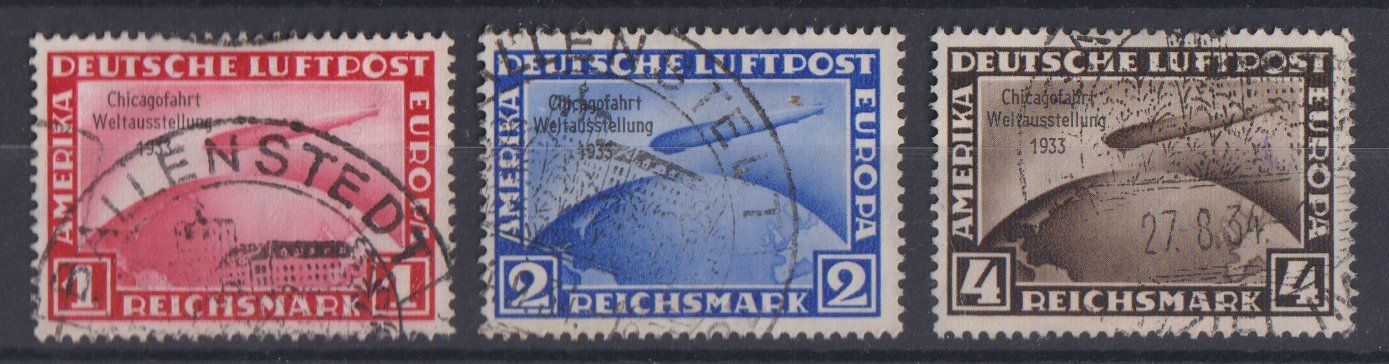 Tutti i francobolli: Deutsches Reich 1933: Zeppelin-Serie 'Chicagofahrt' – Usato da Eschlikon TG venduto da PhilCon