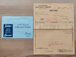 Alte Rechnung Chocolat Tobler Bern 1928