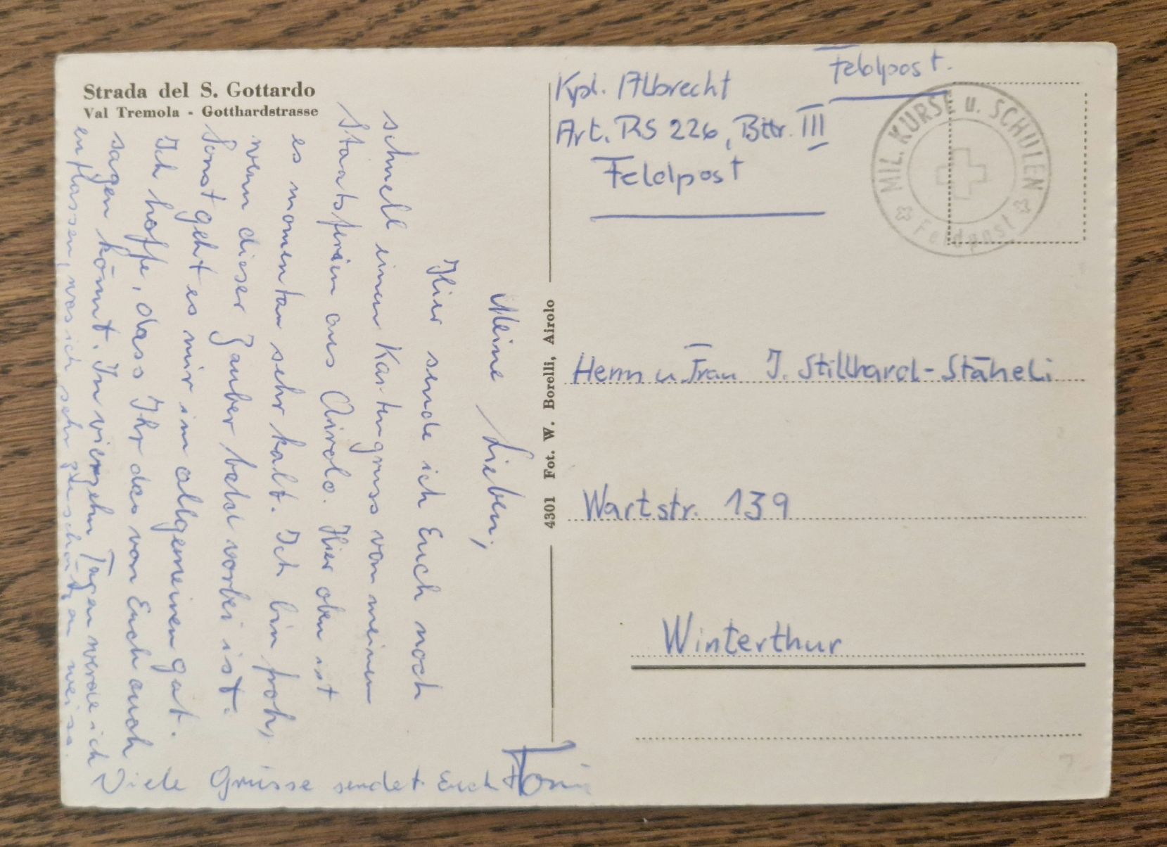 Cartes postales: Tremola, San Gottardo, Feldpostm – D'occasion à Ebikon par Donar50 1
