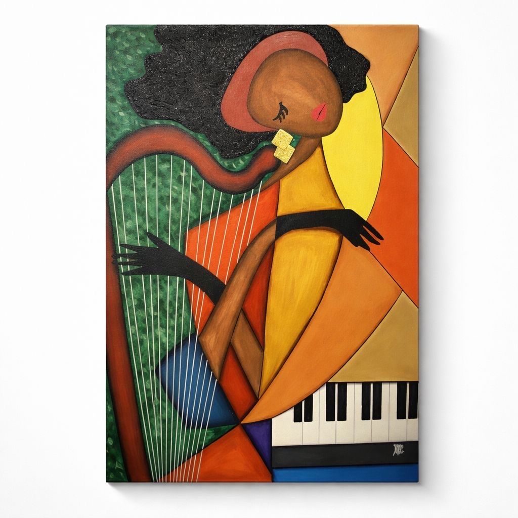 Tableaux: Gemälde, Harfe & Klavier 80x70 – Neuf (Voir description) à Stallikon par Jhartl