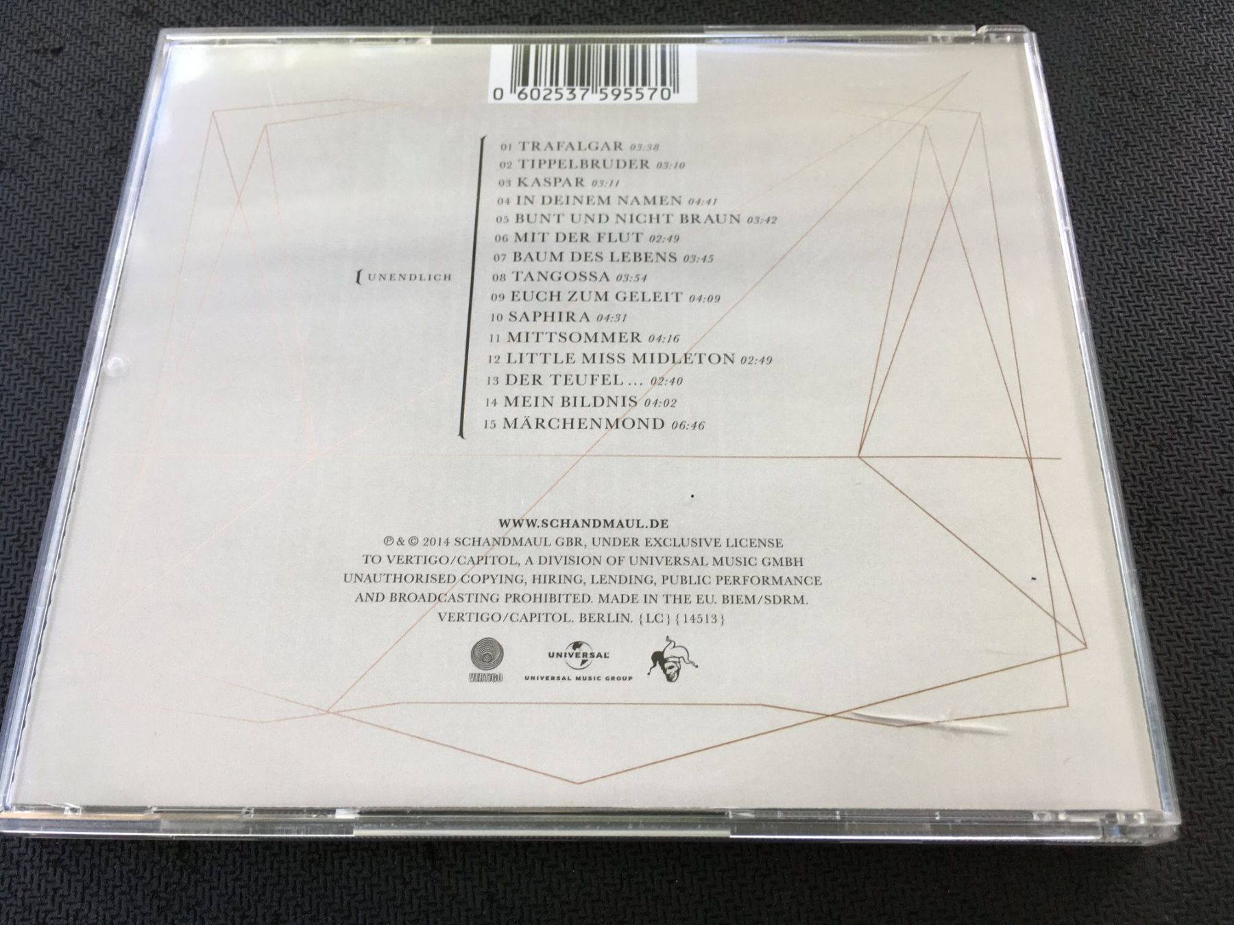 CDs: Schandmaul - Unendlich -CD- – Gebraucht aus St.Gallen von MedienJoe 2